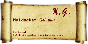 Maldacker Galamb névjegykártya